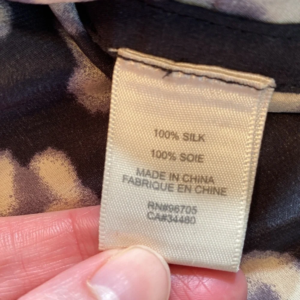 Rebecca Taylor Silk Leopard Print Blouse Tank sz 0